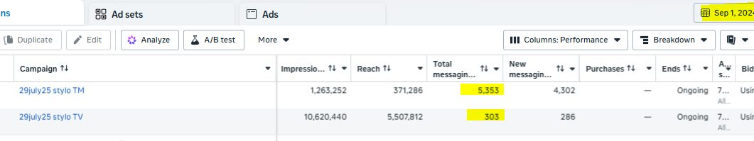 Stylo Homes Meta Ads Manager 5000 plus lead conversations